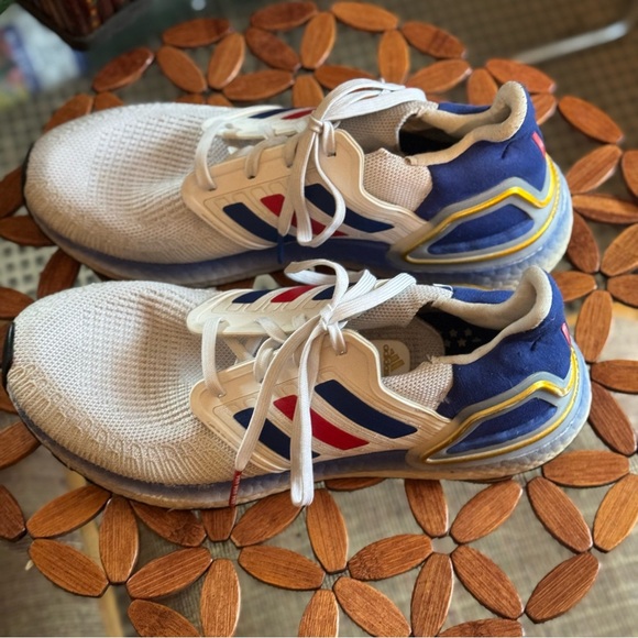 Adidas Men's Ultra BOOST 20 'White Royal Blue Red' Running Sneakers - Picture 7 of 15